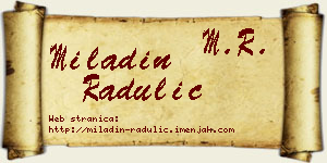 Miladin Radulić vizit kartica